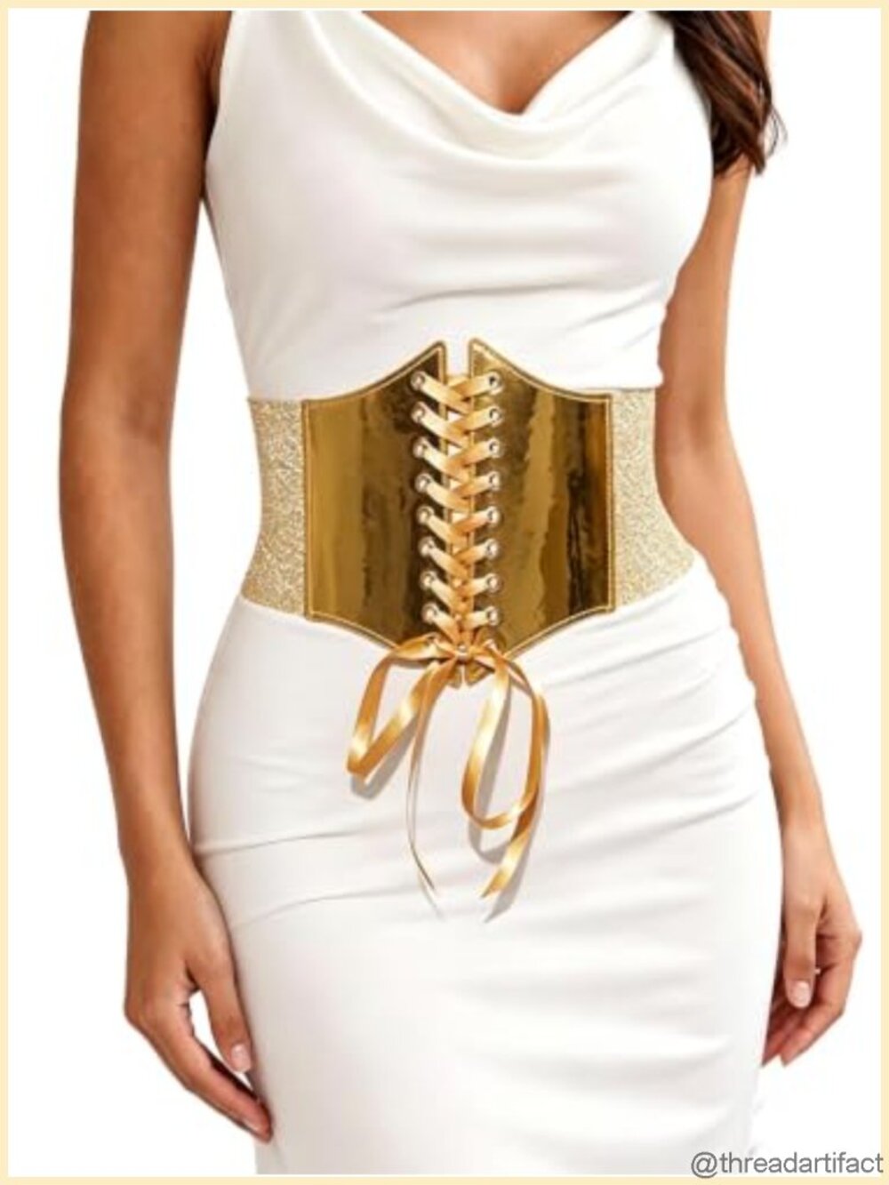Wide Elastic Corset Belt Lace Up Stretch Waist Cinch for Dresses Suit Coat